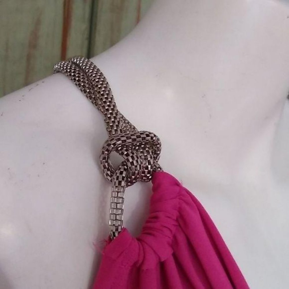 Essentials by Milano Pink Dress Silver Roped Strap - Picture 4 of 8